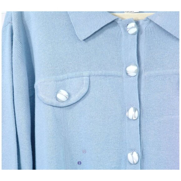 NWOT Carol Patterson Knits 2X Embellished Sweater Ombre Linen Cotton Cardigan - Picture 4 of 6